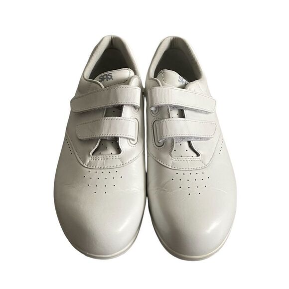 Sas Me Too Leather Casual Walking Shoe Velcro Straps White 8.5W - Picture 4 of 11